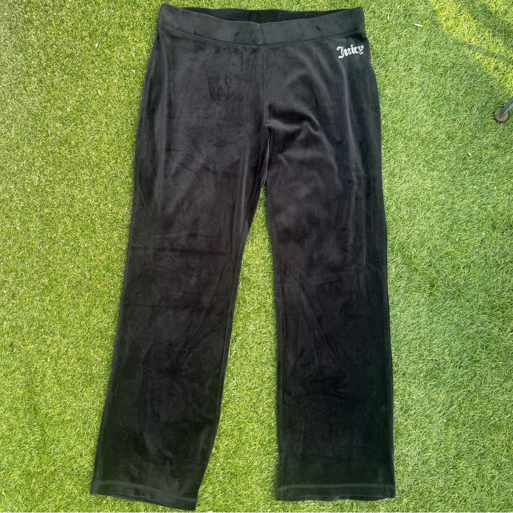 Juicy Couture Black Velour Track Pants – Women’s Large